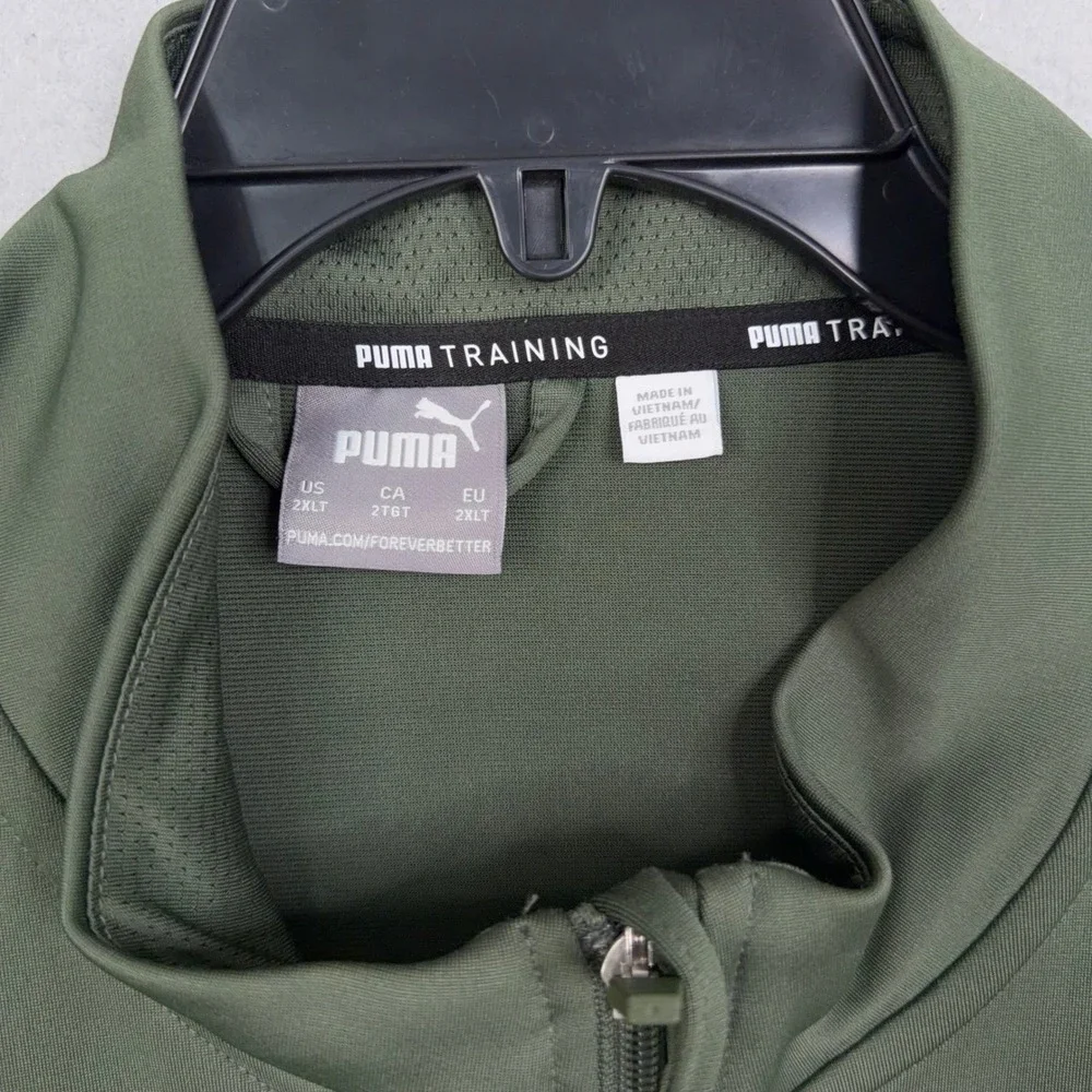 Puma Tracksuit Mens 2XLT Green Colorblock Full Zip Training Athletic Activewear